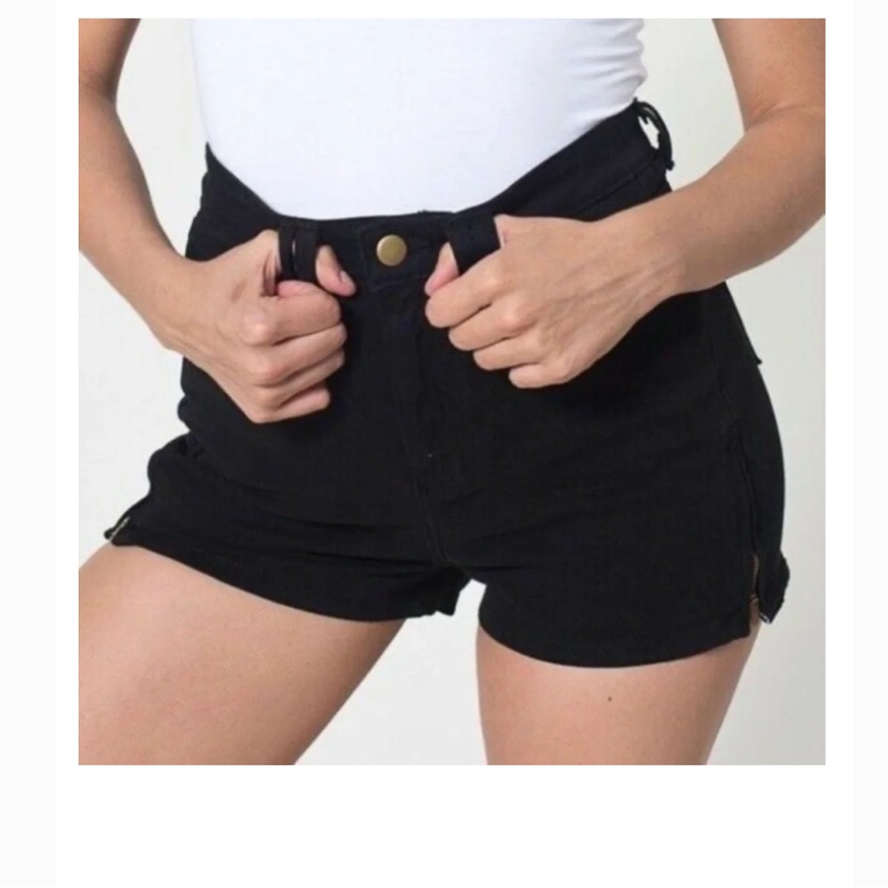American Apparel High Waist Side‎ Zip Denim Shorts 26/27